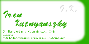iren kutnyanszky business card