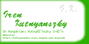 iren kutnyanszky business card